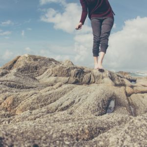 walking on the beach